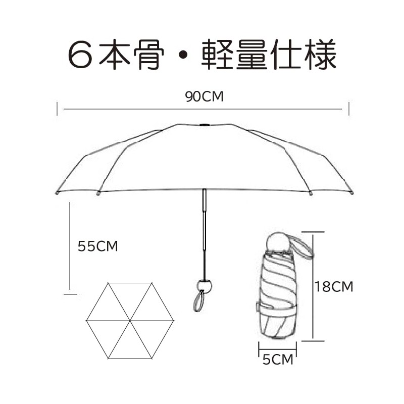 Rainy and Sunshine Folding Umbrella, Pastel Colors, Includes an Omakori