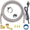 Eastman 6 Ft. Dishwasher Installation Kit, Braided Stainless Steel Supply