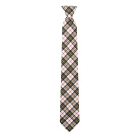 Jacob Alexander Men's Royal Tartans Plaid MacPherson Clip-On Neck Tie - Black White