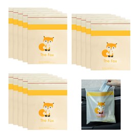SHMZK 15 PCS Car Trash Bags, Easy Stick-On Disposable Car Garbage Bags Leak-Proof Vomit Bags, Waterproof Self Adhesive Cleaning Bags for Vehicles Bedrooms Offices, Car Accessories (Fox)