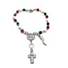 Italian Auto/Vehicle Rosary With Italian Horn (Cornicello) Charm (Silver plain