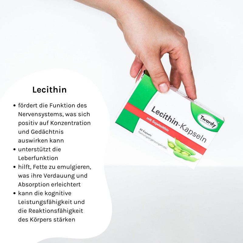 Astrid Twardy Lecithin Kapseln, mit hochwertigen Phospholipiden aus Soja, Weichkapseln,