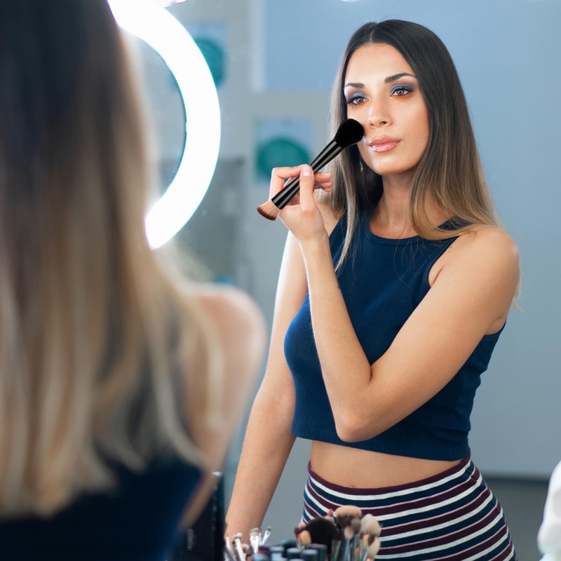 Travel Makeup Set,4 In 1 Makeup Brush Kit Including Foundation/Blush