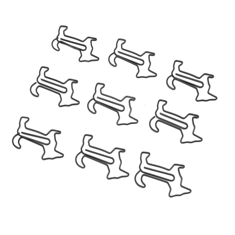 100pcs Dog Shape Paper Clips Creatively Cute Plated Metal Bookmark