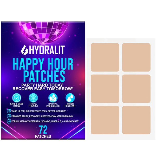 Hydralit Happy Hour Hangover Patches Party Aid Hydration Relief Alcohol
