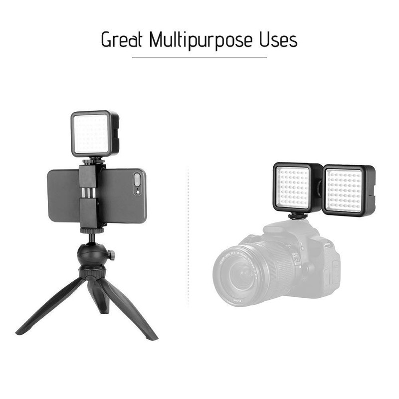 LED Video Light, Andoer 2pcs 49 LED Camera Light, Dimmable