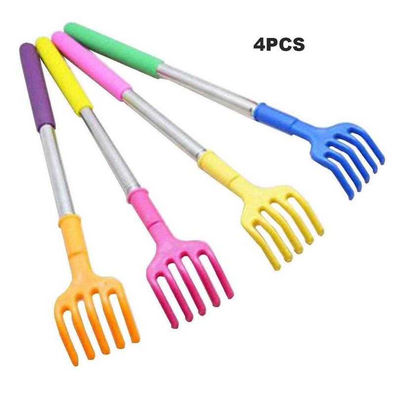 Qaoquda (4- Pack) Portable Extendable Telescopic Plastic Back Scratchers/Hand Massager/Backslap