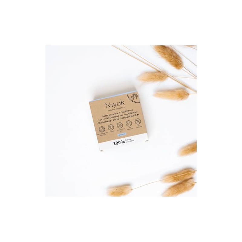 Niyok Natural Cosmetics - Champú sólido 2 en 1 +