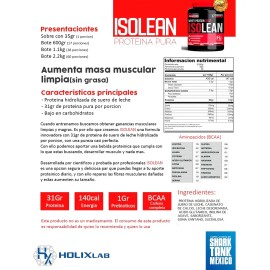 Holix Lab Whey Isolate Pro | 2.2kg | 60 Servicios | Sabor ChocoBrownie | Proteína Aislada e Hidrolizada | Alta Absorción | Cero Azúcar Añadida