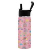Rainbow 18oz Water Bottle, with 2 Lids Handle, Insulated Travel
