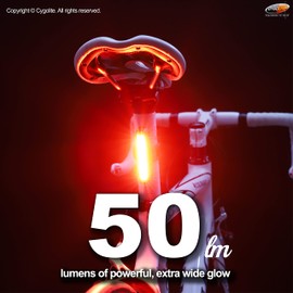 CYGOLITE Hotrod - Luz trasera de bicicleta de 50 lúmenes, 6 modos nocturnos y diurnos, LED brillantes amplios, compacto y elegante, resistente al agua IP64, soporte flexible resistente, recargable por USB, ideal para carreteras concurridas