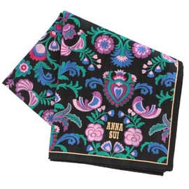 [ANNA SUI] Anna Sui 109024-0005-01 Printed Handkerchief, Arabesque Pattern (Pink) [100% Cotton] Women's Ladies, Approx. 19.7 inches (50 cm), Pink
