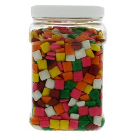 Bite Size Chewing Gum 3.5LB - Original Bulk Assorted Colors in 64 FL OZ Gift Ready Reusable Square Jar