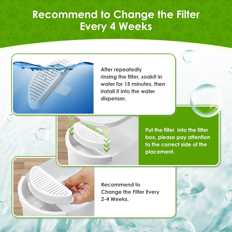 Cat Fountain Filters for Wireless Operated 67oz/2L, 9 Pack Replacement
