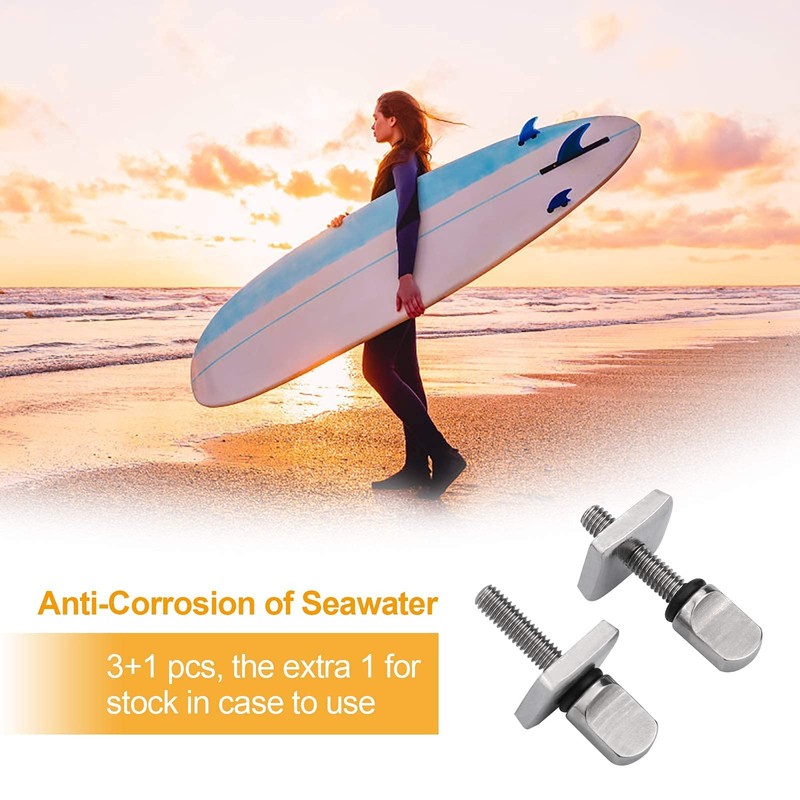 4 Pieces Surfboards Fin Screw, Sup Fin Screws for Surfboard
