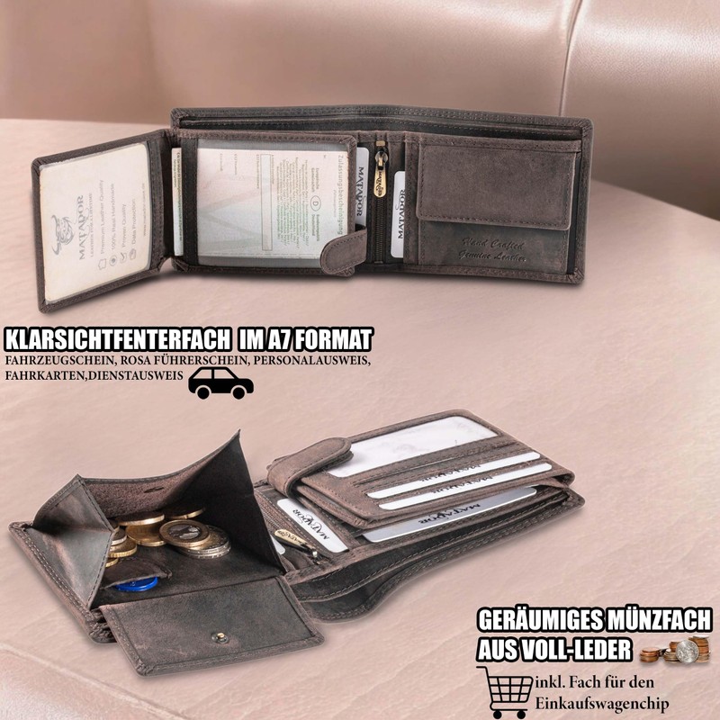 MATADOR® 6404 Men's Wallet with RFID Protection, dark brown