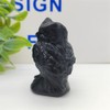JRVIPSJ Natural Obsidian Owl Skull Crystal Owl Skull Crystal Figurine