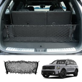 Maxzina Cargo Net Compatible with 2020-2025 Kia Telluride Truck Bed Cargo Net 2.89'×1.05' Double Layer Envelope Style Dense Mesh Trunk Organizer for 2024 Telluride Exterior Accessories