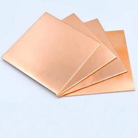 LSVERDE 4 Pcs 99.9% Pure Copper Sheet, 4" x 4", 18 Gauge(1mm) Thickness, Double Sided Film Attached Copper Sheets Metal Plates for Crafting, Modelers, Jewelry, Repairs, Electrical