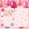 JarThenaAMCS 25 Set Smile Face Party Invitations with Envelopes Pastel
