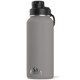 Hydrapeak 32oz Insulated Water Bottle with Chug Lid, Insulated Water Bottle, Thermal Water Bottle 32 Oz, Metal Water Bottle 32 Oz, Leak Proof Stainless Steel Water Bottles with Handle (Grey)