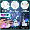 Deekin 100 Pcs LED Light up Rubber Duck Keychain Cute