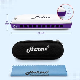 Harmo Polar Diatonic Harmonica Key of C - Harmonic Minor Tuning for Classical, Jazz, Gypsy, Oriental, Lounge and Tango Music, Mouth Organ With Case, Harmonica for Adults, Beginners & Professionals