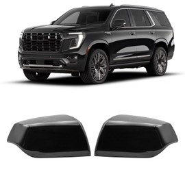 KYYET Gloss Black Side Mirror Cover Cap Fits For 2021 2022 2023 2024 2025 Chevy Tahoe Suburban Yukon Replace 84703354 84703355