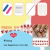 Valentines Press on Nails Short Square Red Hearts Fake Nails