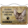 Tin Sign with Cord 18 x 12 cm "Ein Haus
