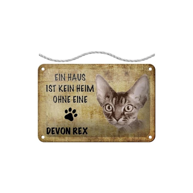 Tin Sign with Cord 18 x 12 cm "Ein Haus