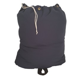 Owen Sewn Heavy Duty 30x40 Canvas Laundry Bag with 6 Brass Grommets and Handle (Navy Blue)