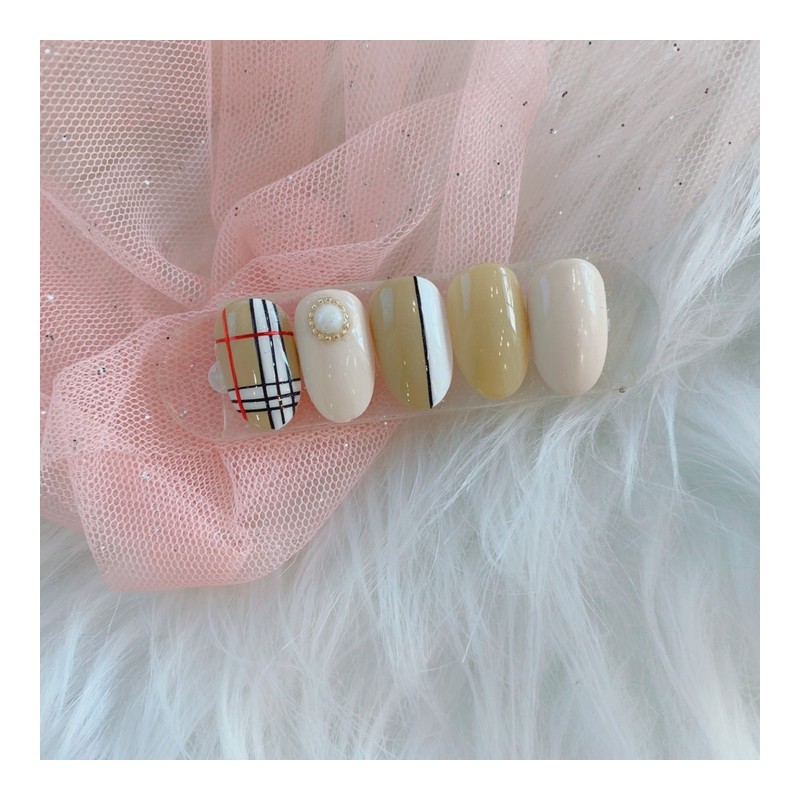 [Handmade Nail Tips] Fall Trench Check Nails / [수제네일팁] 가을