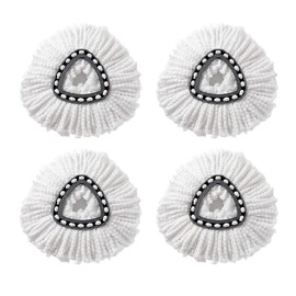4 Pcs Spin Mop Replacement Head,Triangular Mop Heads with Fine Fiber Rotatable Mop Refills Compatible (5.7 in)