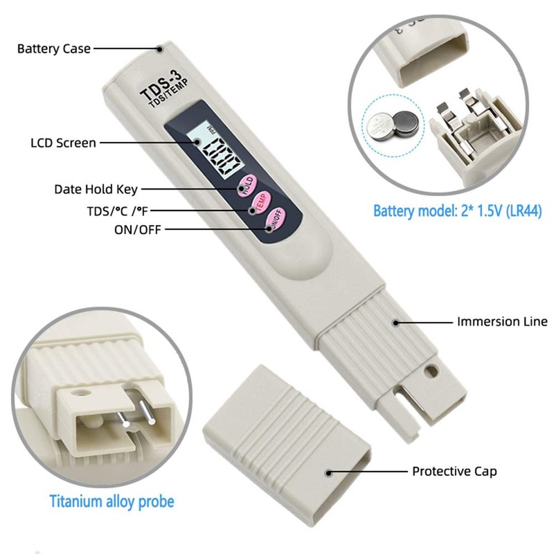 Bestgle Digital TDS Meter Temp PPM Tester Water Quality Testing