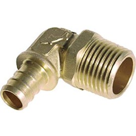 SharkBite 1/2 Inch Crimp 90 Degree MNPT Male Adapter Elbow, Brass Plumbing Fitting, PEX Pipe, PE-RT, UC280LFA