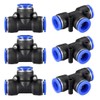 sourcing map Plastic Tee Push to Connect Tube Fittings 12mm