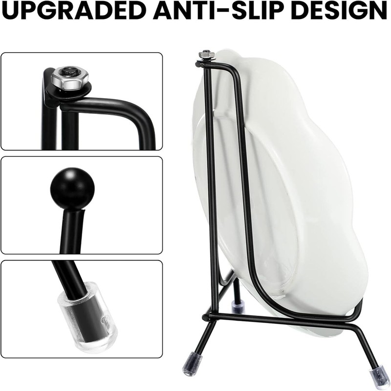 Chumia 18 Pcs Anti Slip Plate Stands for Display, Black