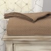 SUPERIOR 100% Cotton Thermal Blanket - All-Season Oversized Throw, Woven Blanket with Herringbone Weave Pattern, Taupe, Twin Size