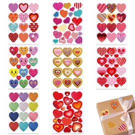 32Pcs Valentines Heart Stickers, Love Sticker Decoration, Kids Stickers, Heart Stickers for Craft, Used for Valentine's Day, Anniversaries, Weddings, Craft Cards, Envelope Decorations