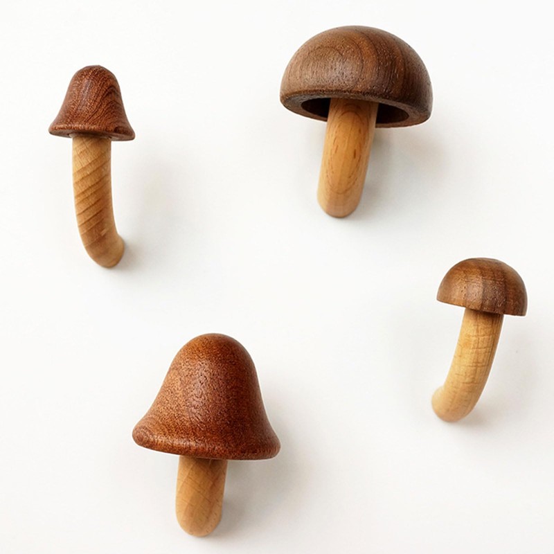 4 Pcs Wooden Mushroom Fridge Magnet, Mushroom Refrigerator Magnets, Perfect