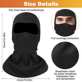 MOSTFUN Sturmhaube Herbst Winter für Herren und Damen, Winddicht Warm Sturmmaske Atmungsaktiv Balaclava mit Brillenlöchern für Outdoor Sports, Skifahren, Radfahren, Motorrad, Fahrrad (Schwarz)