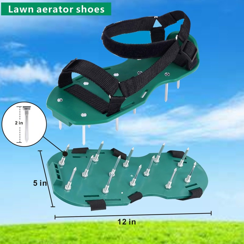 KOSIDA Heavy Strap Garden Aerate Spike Shoes Upgrades Lawn Aerator
