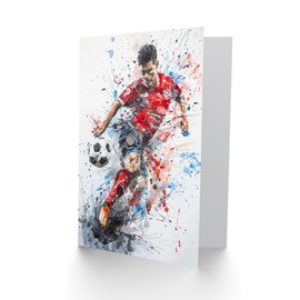 Artery8 Birthday Card Football Soccer Player For Him Man Male Dad Brother Son Papa Grandad Greeting Card
