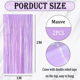 2pcs Purple Tinsel Curtains Foil Curtain Backdrop,3.2x6.5ft Macaron Curtain Party Foil Door Curtain Pastel Fringe Curtains Tassel Tinsel Backdrop for Girls Unicorn Mermaid Fairy Princess Party Décor