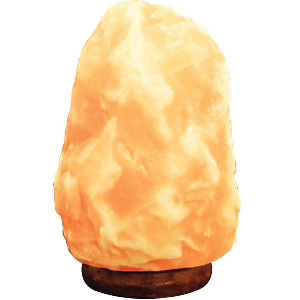 Pure Himalayan Salt Works 100% Natural Himalayan Salt Lamp, Pink Crystal Salt Lamp with Wooden Base, Includes 15W Bulb and 6-Foot Cord with On/Off Switch, 9-13.5 Lbs, 8” H