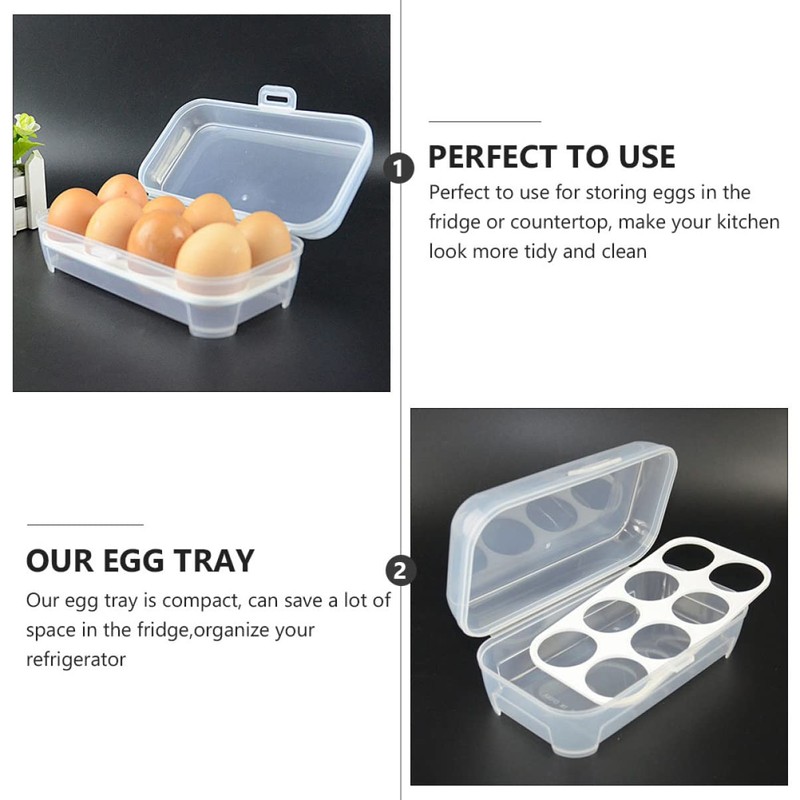 Operitacx 2Pcs Egg Storage Container Egg Holder for Refrigerator for