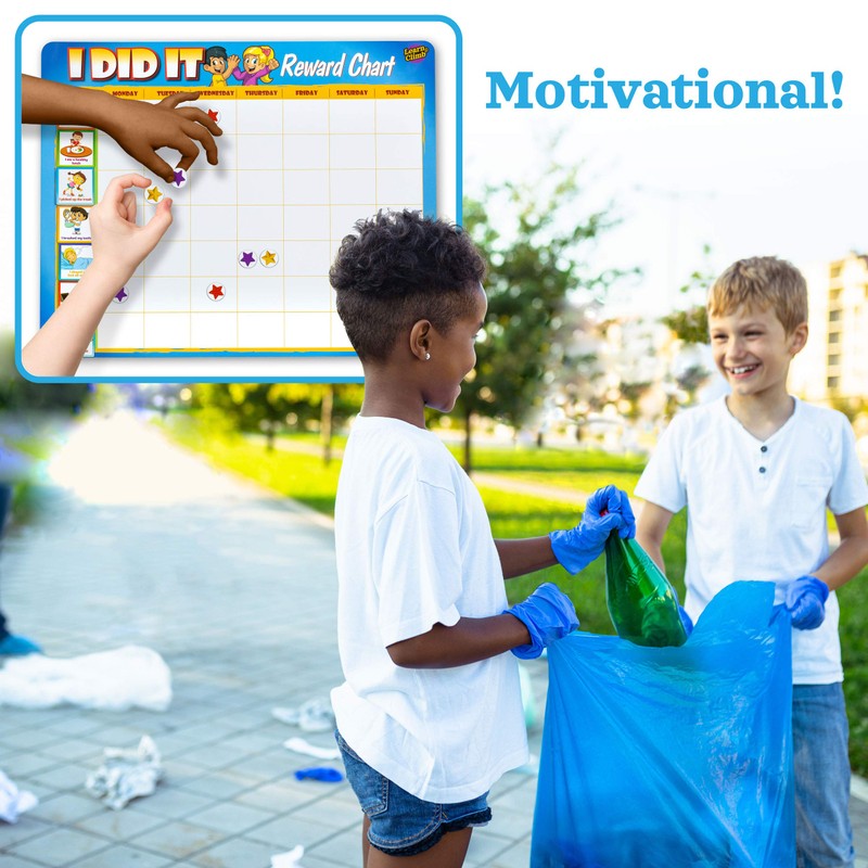 Learn & Climb Kids Responsibility Chart Magnetic Board, 63 Chores,