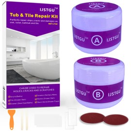 Tub Repair Kit White,Porcelain Sink Repair Kit,Firmly Bond Chip & Crack on Porcelain, Ceramic, Enamel, Tile Toilet and Shower Bath Repair Kit, Repair Cracks, Fragments, Holes and pits