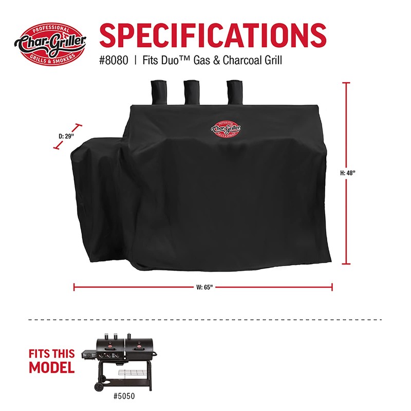 Char-Griller® 3-Burner Dual Fuel Expandable Propane Gas and Charcoal Outdoor